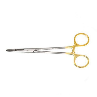 Olsen Hegar Needle Holder with Scissors, 5 1/2 inch, Tungsten Carbide Insert Jaws, Left Hand