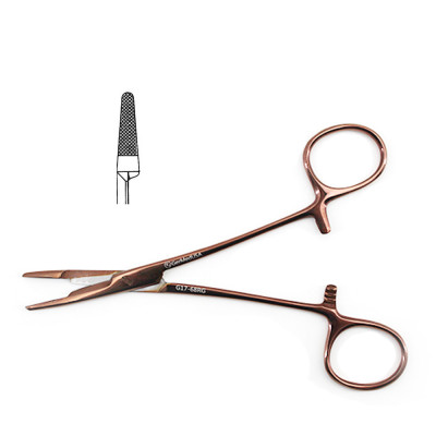 Olsen Hegar Needle Holder Scissors Combination 5 1/2 inch Serrated Tungsten Carbide - Rose Gold Coated