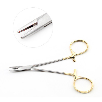 Derf Needle Holder Serrated 4 3/4 inch Tungsten Carbide Left