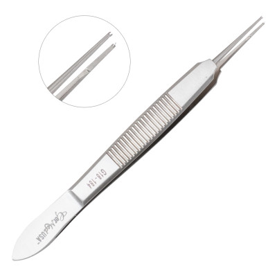 Castroviejo Suturing Forceps 4 1/4" Straight 0.5mm Tip with Tying Platform