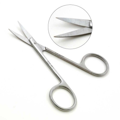 Iris Scissors 4 inch Curved Sharp Tips Left Hand