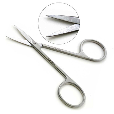 Iris Scissors 4 inch Straight Sharp Tips Left Hand