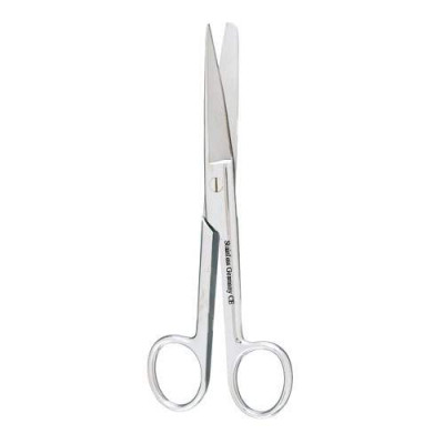 Utility Scissors Curved  6 1/2 inch  Sharp/Blunt One Serrated Blade - Extra Heavy