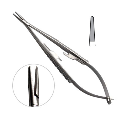 Castroviejo Needle Holder 5 1/4 inch Straight Smooth Jaws with Catch
