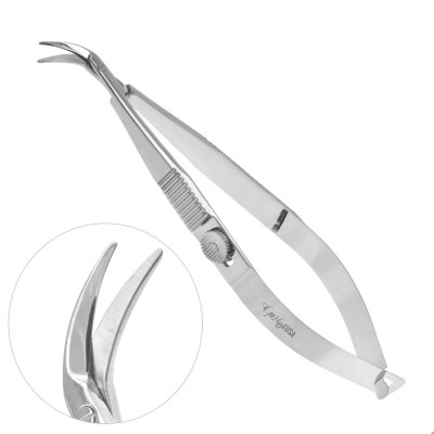 Troutman Castroviejo Corneal Section Scissors  Curved  4 1/4 inch Right