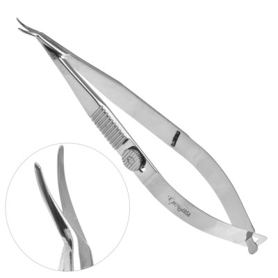 Troutman Castroviejo Corneal Section Scissors  Curved  4 1/4 inch Left