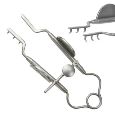 Meller Lacrimal Sac Retractor 3X3 Prongs 3mm Deep 2 7/8 inch