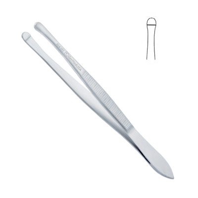 Beer Cilia Forceps 4mm Smooth 3 1/2 inch