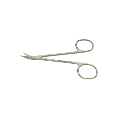 Wilmer Conjunctival and Utility Scissors 4 inch - Angled on Flat