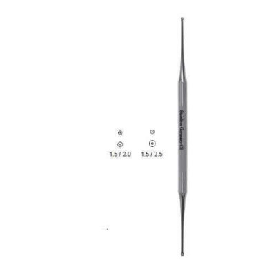 Curette With Hole, 5 1/2 inch, Large, 2.5mm Diameter