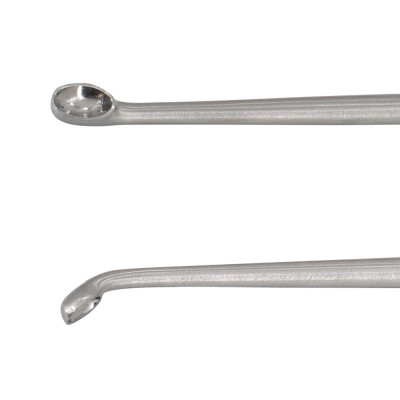 Brun Curette 8" Hollow Handle Angled Oval #5/0 (2.2mm)