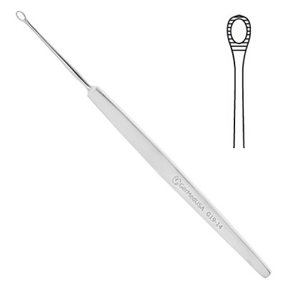 Shapleigh Ear Curette 6 1/4 inch Serrated Loop Small Size 1