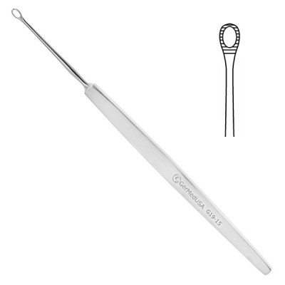Shapleigh Ear Curette 6 1/4 inch Serrated Loop Small Size 2