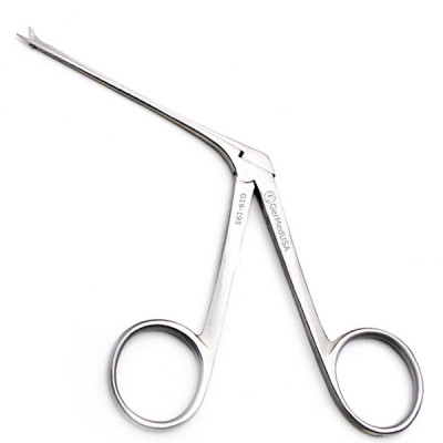 Bellucci Micro Ear Scissors  3 1/4 inch Shaft  5.5mm Blades Curved Left