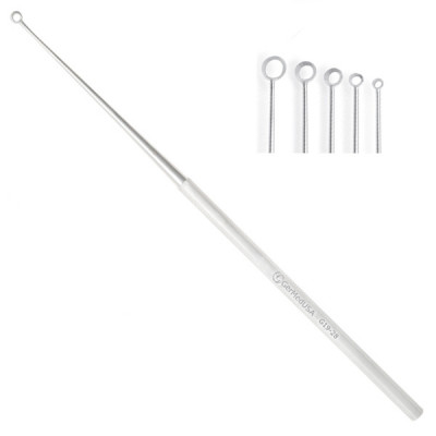 Buck Ear Curette 5 3/4 inch Angled Sharp Size 0 (2mm)