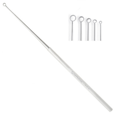 Buck Ear Curette 5 3/4 inch Angled Sharp Size 3 (3.5mm)