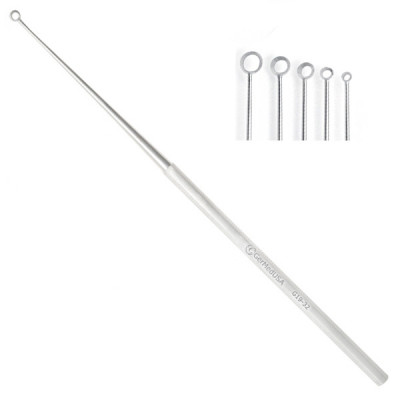 Buck Ear Curette 5 3/4 inch Angled Sharp Size 4 (4mm)
