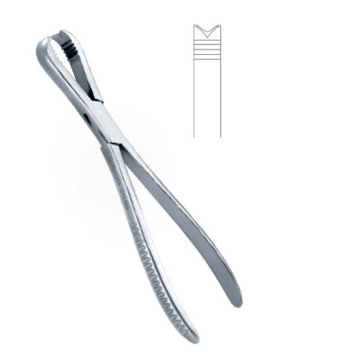 Langenbeck Bone Forceps 8 inch Teeth 2x2 Partially Serrated