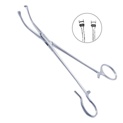 Colver Tonsil Seizing Forceps Open Ring 7 1/2 inch Medium Curve