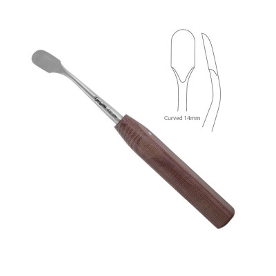 Periosteal Elevator 7 ¾” Wide Round Edge Phenolic Handle Curved 14mm