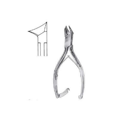 Nail Nipper 5 1/2 inch, Short Angled Jaws, Double Spring