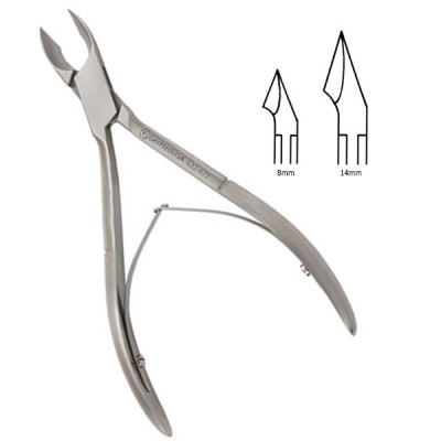 Tissue Nipper 5 inch 8mm Jaw Long Convex Blades