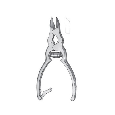 Mycotic Nail Nipper, Double Action Jaws, Barrel Spring, Straight, 4 1/2 inch