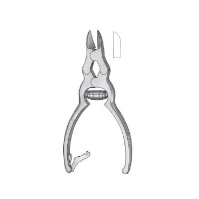 Mycotic Nail Nipper, Double Action Jaws, Barrel Spring, Straight, 6 inch
