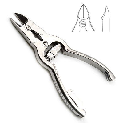 Mycotic Nail Nipper Double Action Jaws Barrel Spring Concave Jaws 6 inch