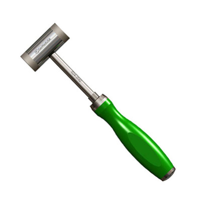 Mallet 8 1/2 inch 9oz [255g] Head Stainless Steel with Nylon Caps Diameter 25mm Silicone Handle Green