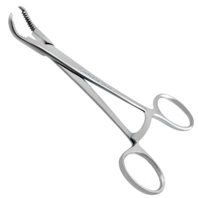 Bone Holding Forceps 5 1/2 inch Angled With Serrations