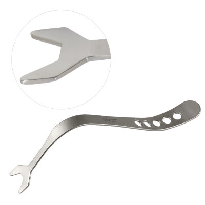 Proximal Tibial TKA Retractor 12 inch Depth from Bend 5 inch Blade Width 1.5 inch