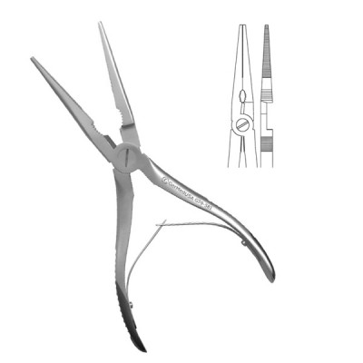 Universal Needle Nose Pliers 8 inch Serrated with Spring 1.1mm Max Cut