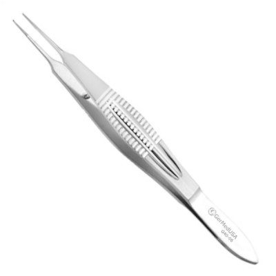 Castroviejo Suturing Forceps 4 1/4" Curved 0.5mm Tip with Tying Platform