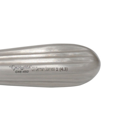 Brun Curette 8” Hollow Handle Angled Shaft Oval Cup #6 (8.8mm)
