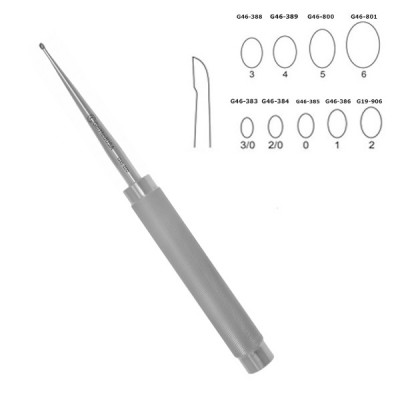 Cobb Curette Stainless Handle 11” Knurled Handle Oval Cup Straight #5 (8.5mm)