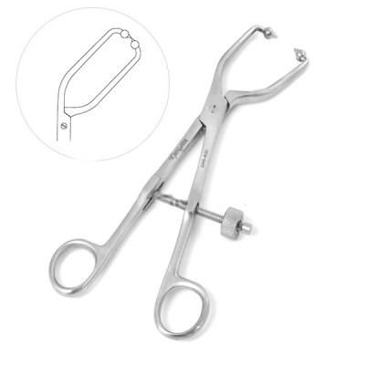 Pelvic Reduction Forcep 7 3/4 inch Angled Short Ball Pointed Tips With Speedlock