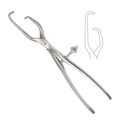 Pelvic Reduction Forcep 16 inch Asymetric Ball Pointed Tips With Speedlock