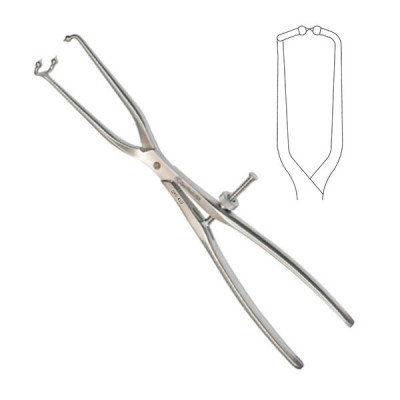 Pelvic Reduction Forcep 16 inch Long 1x2 Ball Pointed Tips With Speedlock