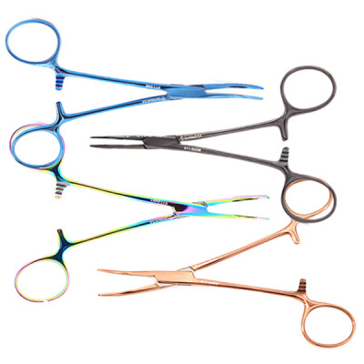 Kelly Hemostatic Forceps 5 1/2 inch Curved Color Coated