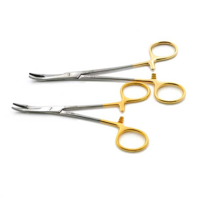 Olsen Hegar Needle Holder Scissors Combination Serrated - Tungsten Carbide, Curved Tips