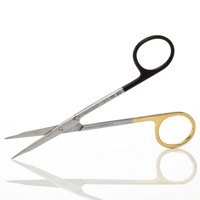 Steven's Tenotomy Scissors  Tungsten Carbide Straight Super Sharp Gold Rings and Shanks