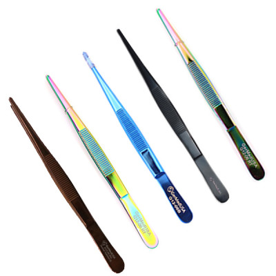 Thumb Tissue Forceps 5 inch 1x2 Teeth Color Coated