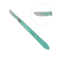 Disposable Scalpels Stainless Steel Blade Plastic Handle Size 21