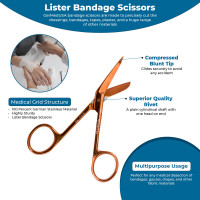Lister Bandage Scissors 7 1/4" Rose Gold Coated
