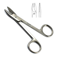 Wire Cutting Scissors 4" Curved Serrated - For Cerclage Wire Only