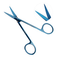 Iris Scissors 4 1/2“ Straight Blue Coated