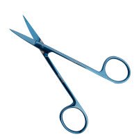 Iris Scissors 4 1/2“ Straight Blue Coated