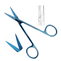 Iris Scissors 4 1/2“ Straight Blue Coated