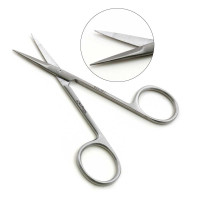 Iris Scissors 4 1/2" Straight Sharp Tips Left Hand